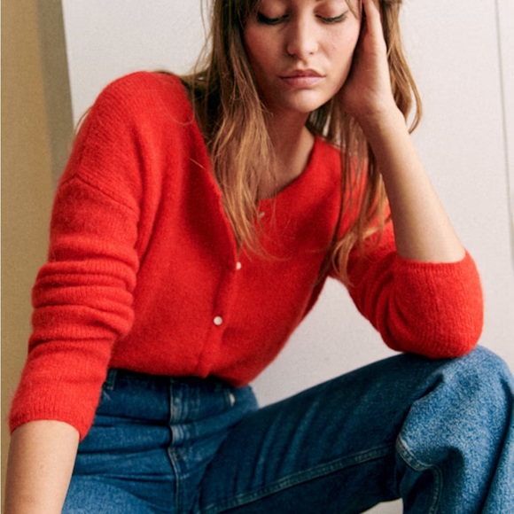 Sezane Sweaters - Sezane Red Gaspard Cardigan
